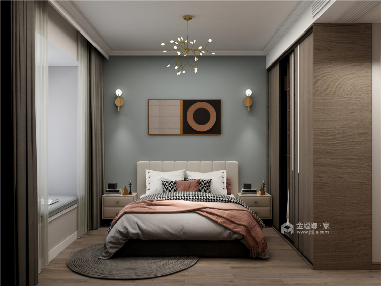 111平金悦湾现代风格-色彩浸润五感，收藏美好夏日-卧室效果图及设计说明