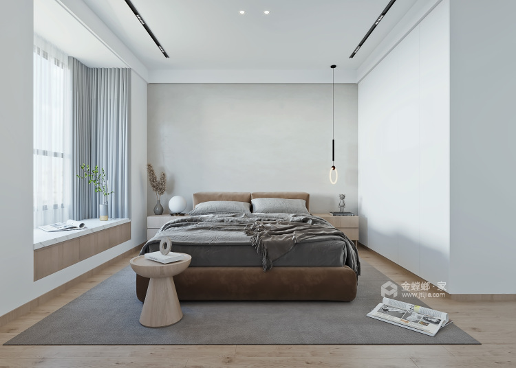140平郦城国际现代风格-无主灯设计-卧室效果图及设计说明