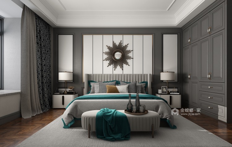 175平大公馆美式风格-佳期如梦-卧室效果图及设计说明