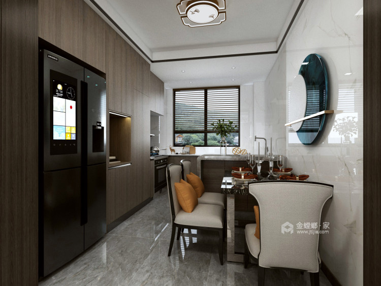 134平外滩玺园新中式风格-新中式的“静”与“净”-餐厅效果图及设计说明