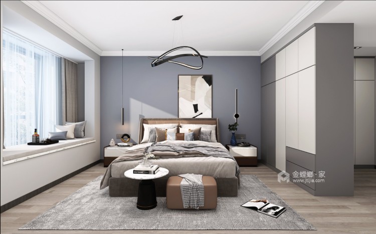 128平翡丽世家现代风格-卧室效果图及设计说明