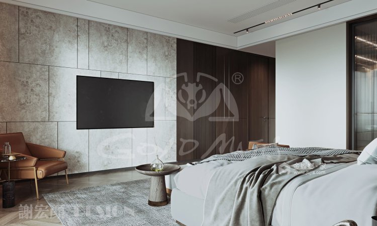 334平海珀兰轩现代风格-“窈窕”绅士的双倍浪漫-卧室效果图及设计说明