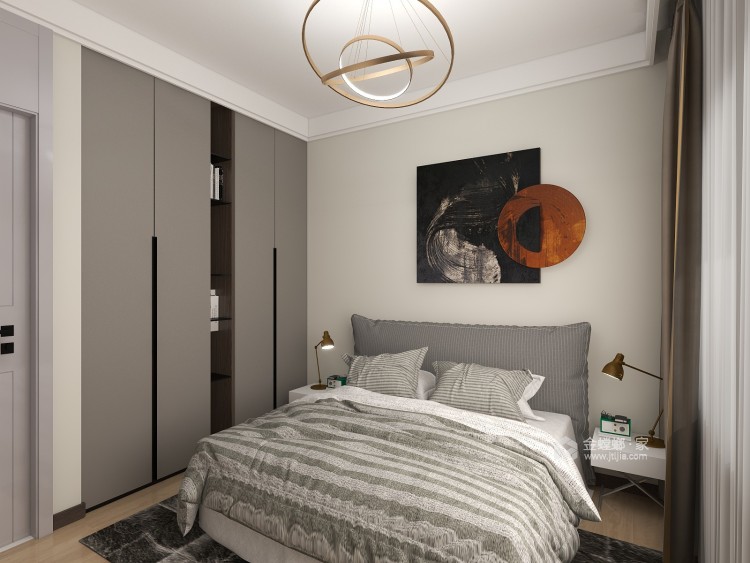 98平港城华府现代风格-卧室效果图及设计说明