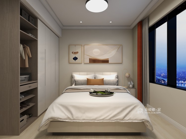 88平鲁能泰山7号北欧风格-卧室效果图及设计说明