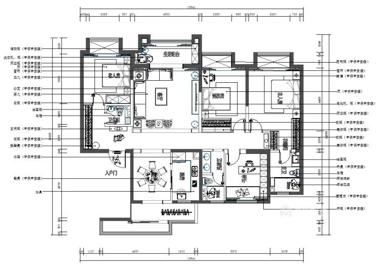190平华清学府城中式风格-平面设计图及设计说明