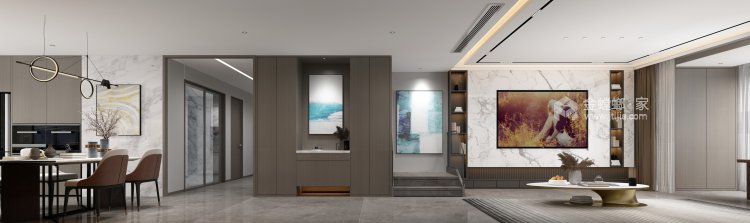 230平海伦湾现代风格-客厅效果图及设计说明