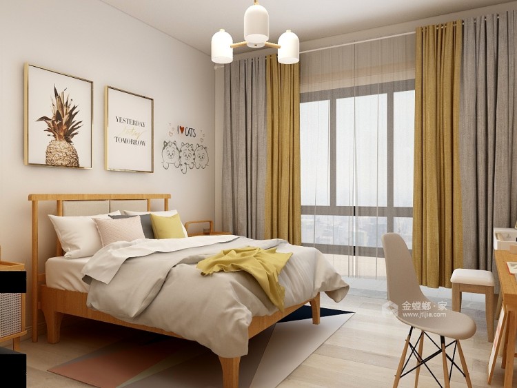 92平海淀建清园北欧风格-北欧清新，舒适自由-卧室效果图及设计说明