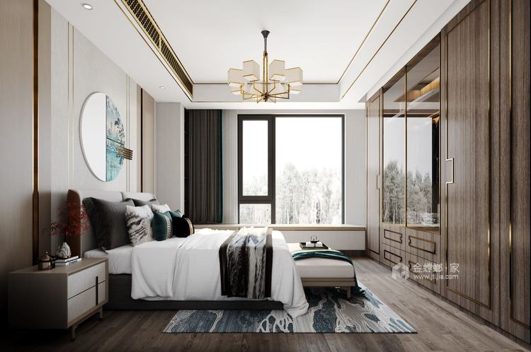 170平雅居乐富春山居新中式风格-卧室效果图及设计说明