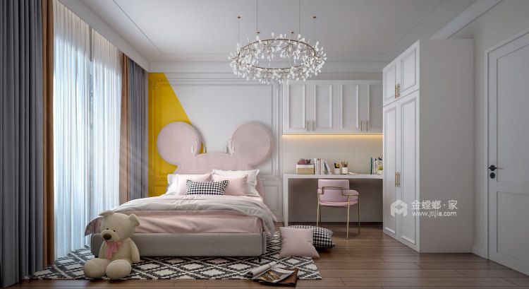 197平南湖一号简美风格-简约美式以优雅塑造空间灵动-卧室效果图及设计说明