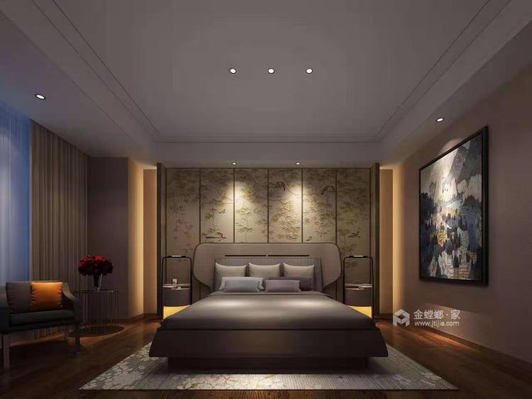 325平八达岭别墅新中式风格-卧室效果图及设计说明
