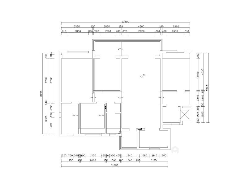 145平碧桂园中央公园中式风格-业主需求&原始结构图