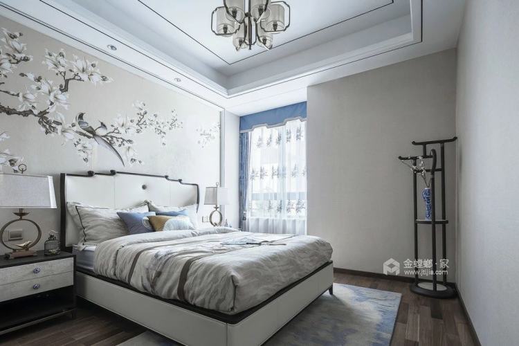 170平阅园新中式风格-传统青花瓷与中现代文化的交融-卧室效果图及设计说明