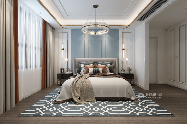 216平龙湖香缇现代风格-现代轻奢设计，华丽的舒适感-卧室效果图及设计说明
