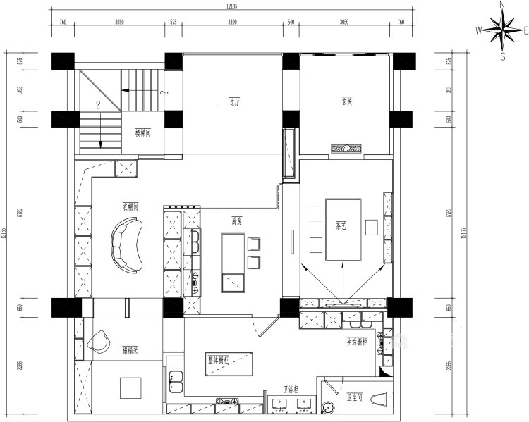 196平商业空间现代风格-恩轩缘家居展厅-平面设计图及设计说明