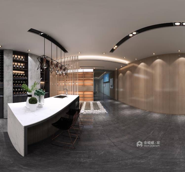 400平商业空间现代风格-客厅效果图及设计说明