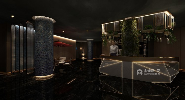 3000平商业空间-古月禾·SPA水晶馆现代风格-餐厅效果图及设计说明