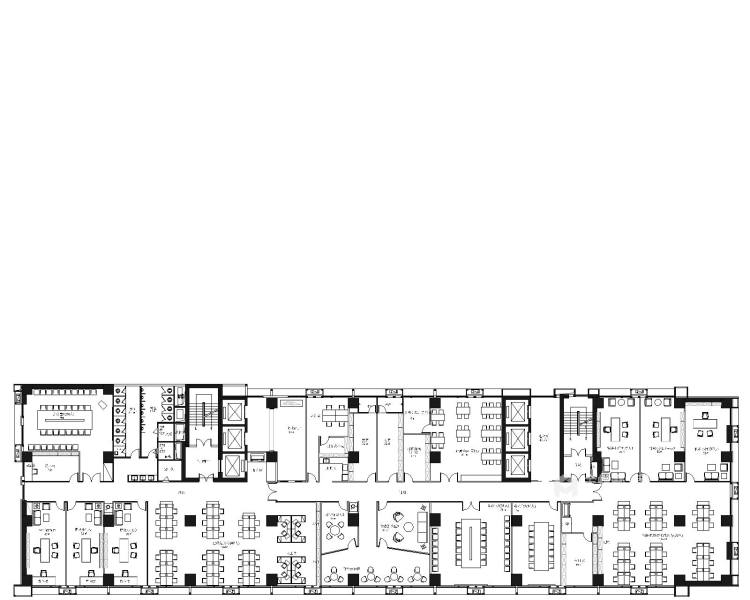 1439平办公空间项目中京坊现代风格-平面布置图