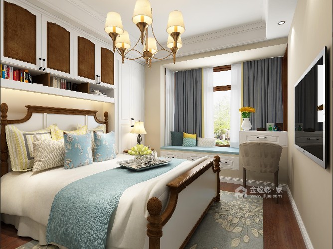 260平南山别墅美式风格-卧室效果图及设计说明
