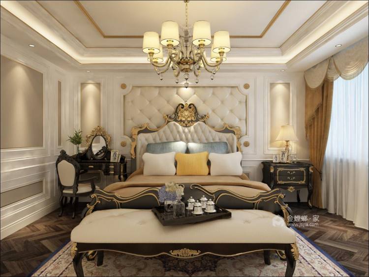 3000平绿地珑墅法式风格-卧室效果图及设计说明