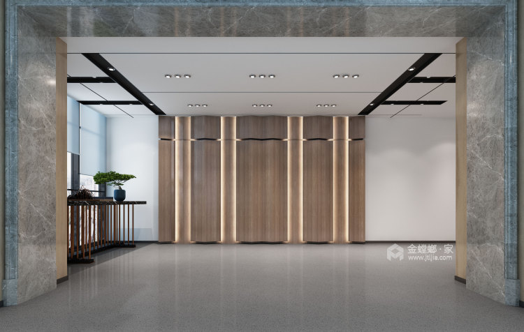 1439平办公空间项目中京坊现代风格-客厅效果图及设计说明