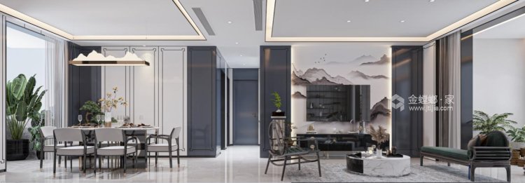 143平锦悦府新中式风格-餐厅效果图及设计说明