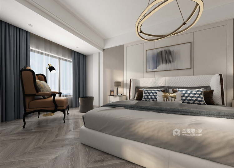 349平山合院别墅现代风格-低调的雅致-卧室效果图及设计说明