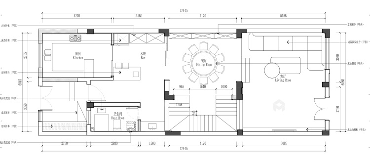 349平山合院别墅现代风格-低调的雅致-平面设计图及设计说明
