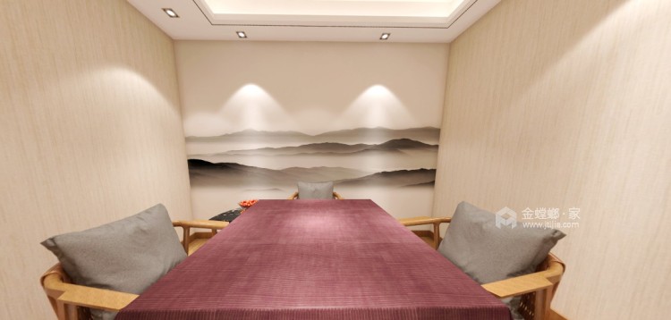 110平龙湖湾新中式风格-餐厅效果图及设计说明