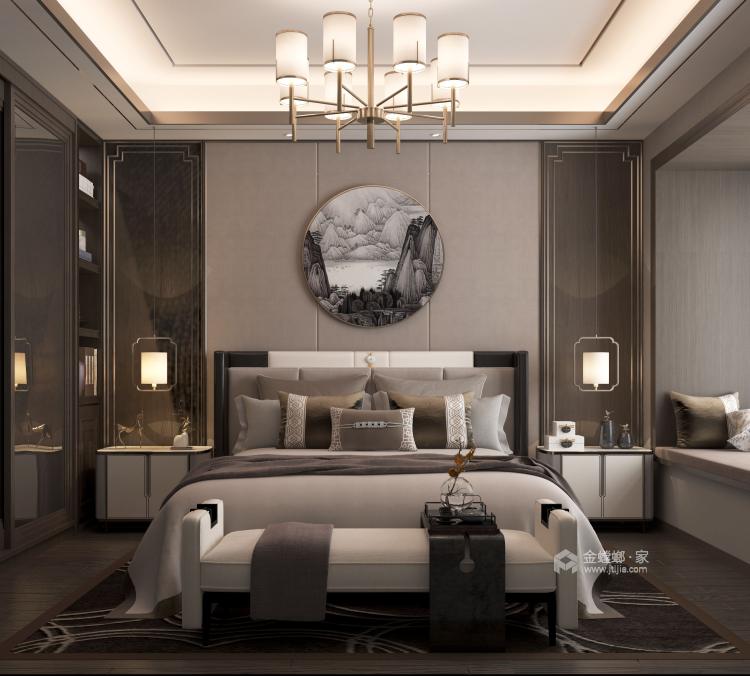 140平中海天钻新中式风格-卧室效果图及设计说明