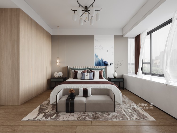 150平公园天下日式风格-卧室效果图及设计说明