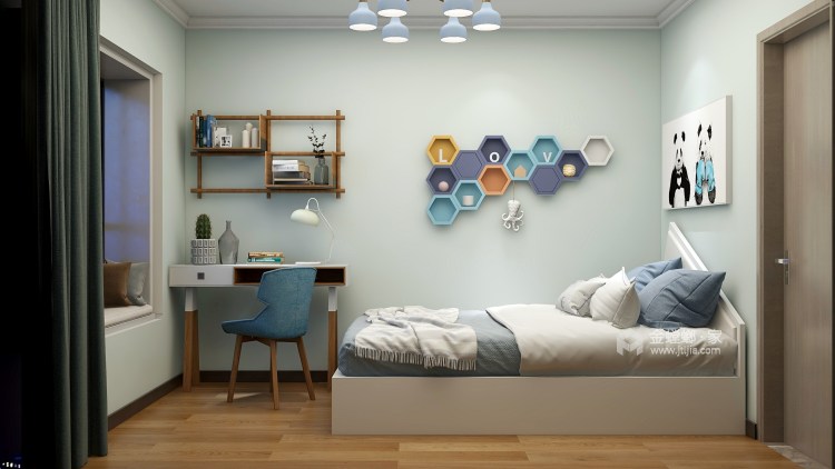 93平惠民家园现代风格-精致漫生活-卧室效果图及设计说明