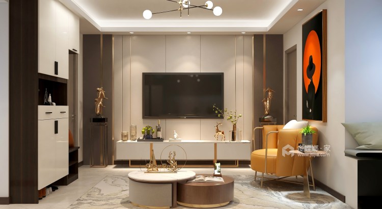 93平惠民家园现代风格-精致漫生活-客厅效果图及设计说明