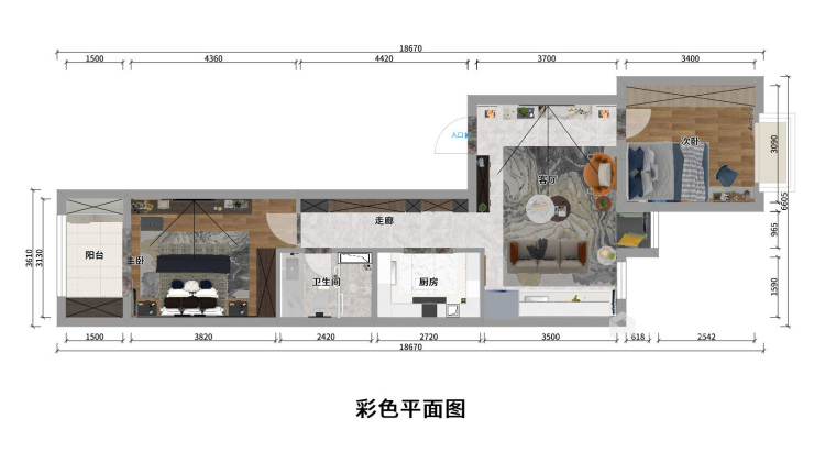 93平惠民家园现代风格-精致漫生活-平面设计图及设计说明
