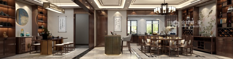 270平望府景园新中式风格-返璞归真-餐厅效果图及设计说明