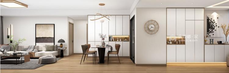 115平颐景湾畔现代风格-原木+白色温暖质感-餐厅效果图及设计说明