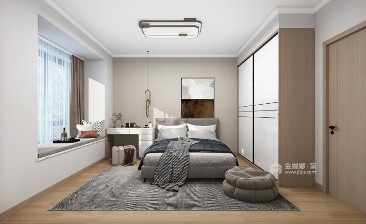 115平颐景湾畔现代风格-原木+白色温暖质感-卧室效果图及设计说明