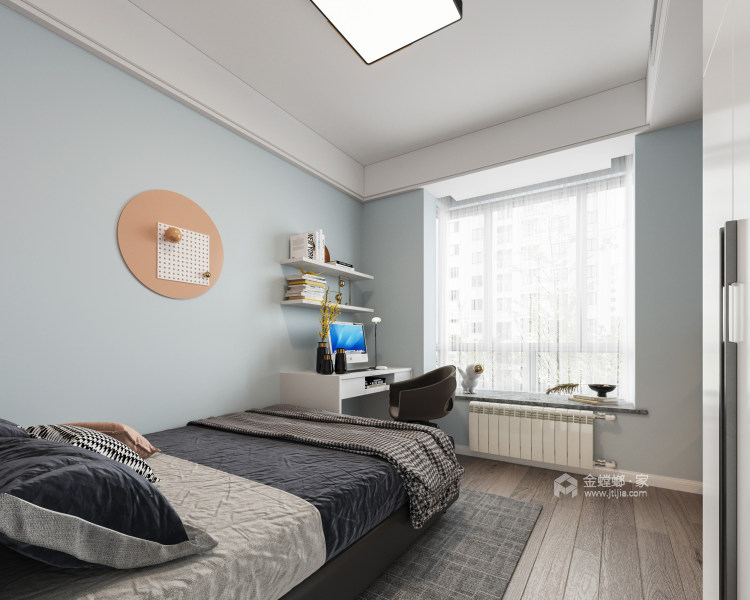 120平新梅共和城美式风格-中西厨结合的美式轻奢之家-卧室效果图及设计说明