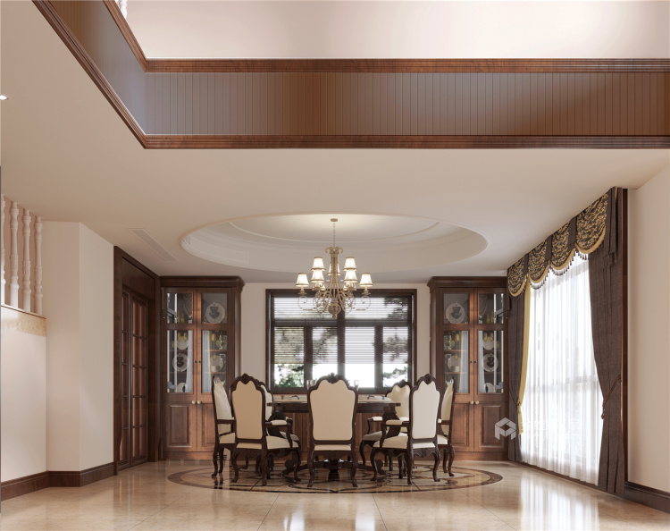 500平中大易墅美式风格-纯美之家-餐厅效果图及设计说明