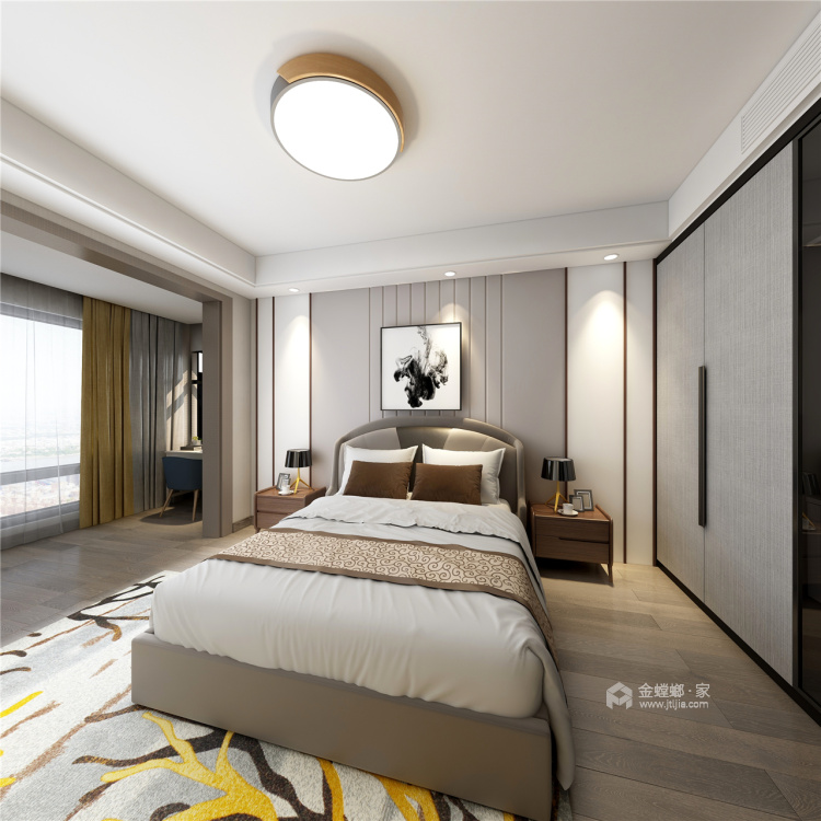 300平冠南苑现代风格-卧室效果图及设计说明
