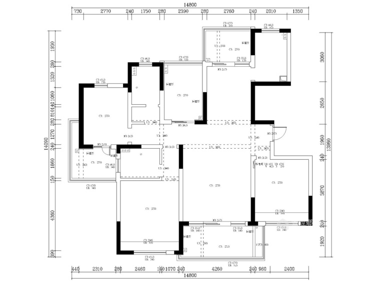 168平枫华紫园现代风格-雅致格调-业主需求&原始结构图