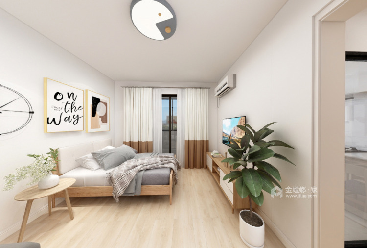 50平人乐一村现代风格-卧室效果图及设计说明