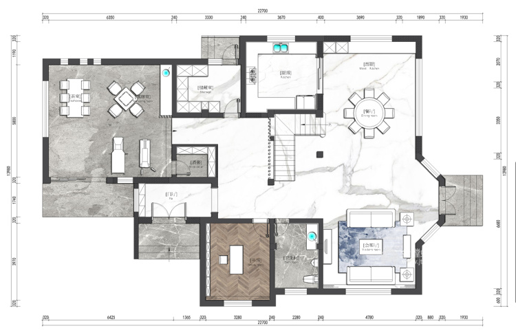 500平中大易墅美式风格-纯美之家-平面设计图及设计说明