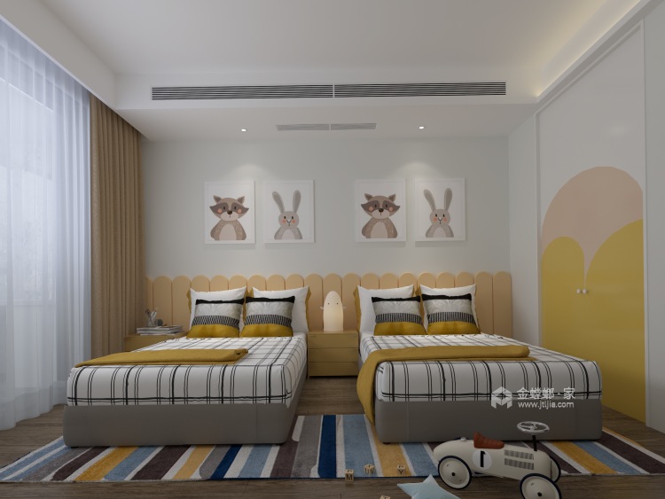 135平钱江绿洲现代风格-序暮·城市花园-卧室效果图及设计说明