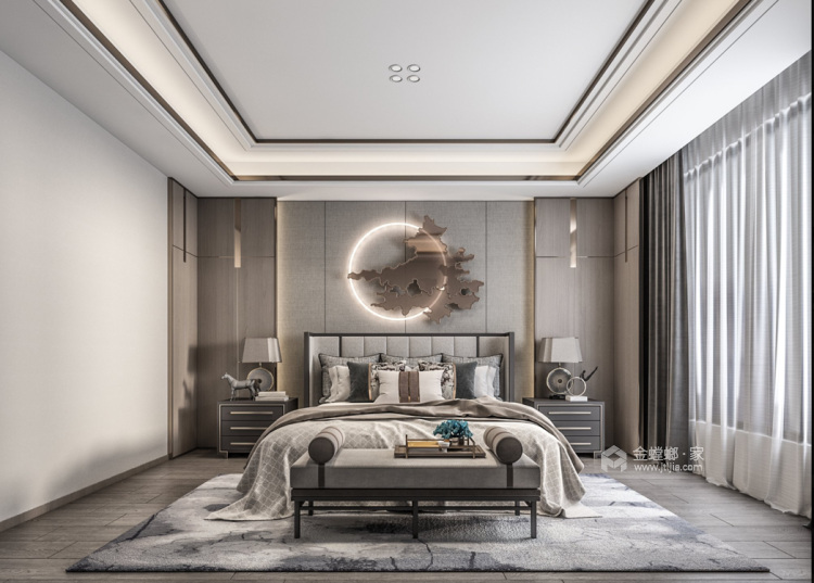 300平大境天成新中式风格-东方雅韵-卧室效果图及设计说明