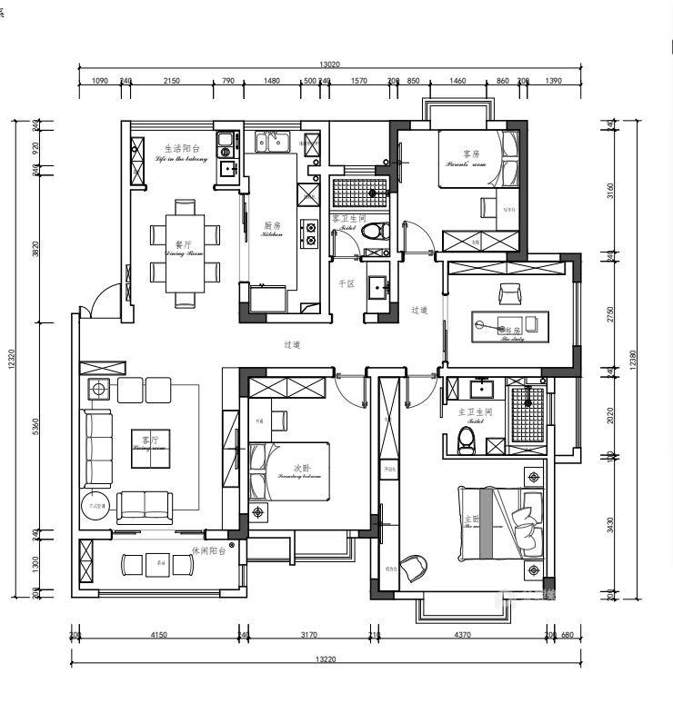 143平如意之城现代风格-精奢住宅，诠释美好生活该有的样子-平面设计图及设计说明