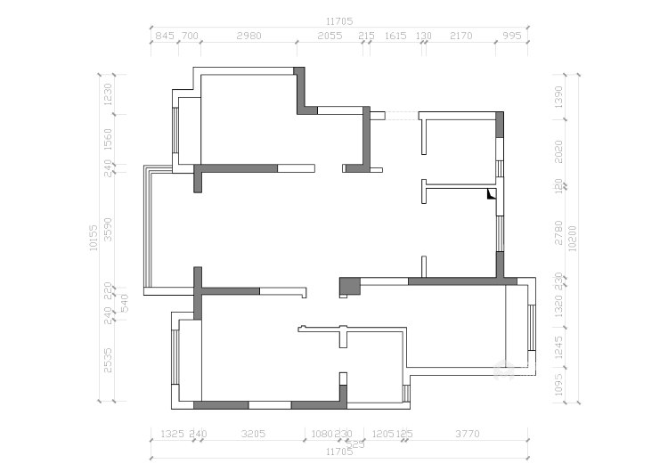 130平保利紫荆公馆现代风格-业主需求&原始结构图