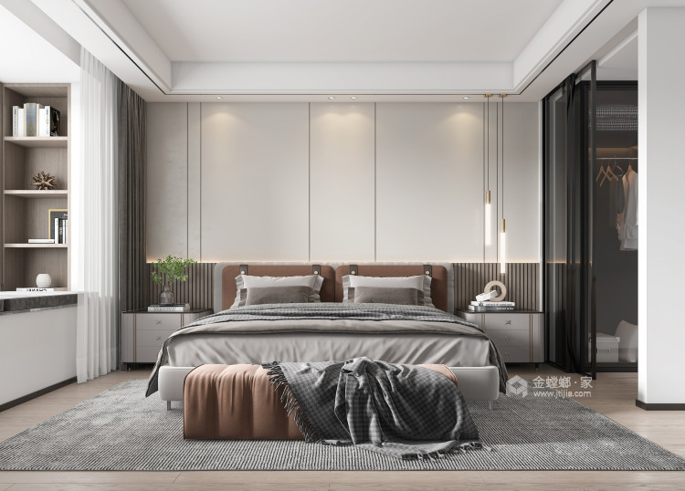 135平国瑞熙墅现代风格-卧室效果图及设计说明