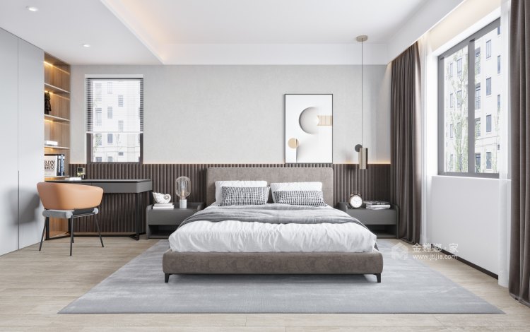 140平奥体玫瑰园现代风格-卧室效果图及设计说明