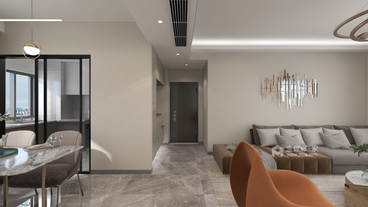 115平富力爱丁堡现代风格-三室两厅-客厅效果图及设计说明