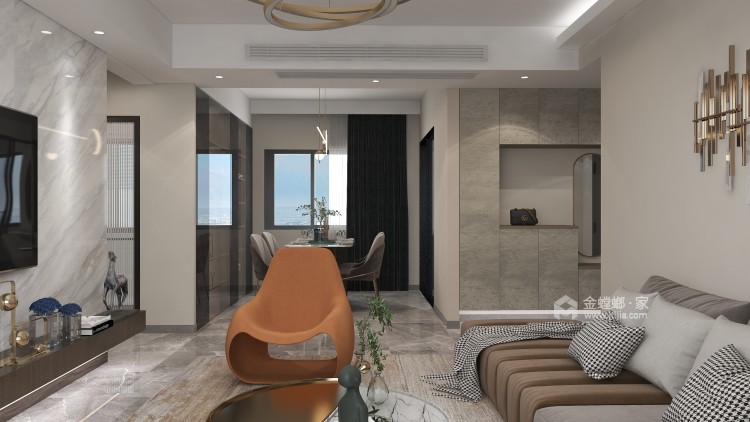 115平富力爱丁堡现代风格-三室两厅-餐厅效果图及设计说明